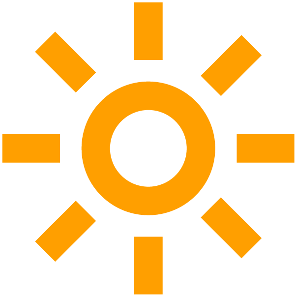 Keltainen aurinko-ikoni